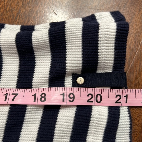 LRL Ralph Lauren Navy Blue White Stripe Stretch Waffle Knit Hoodie Sz LP EUC - Picture 11 of 11